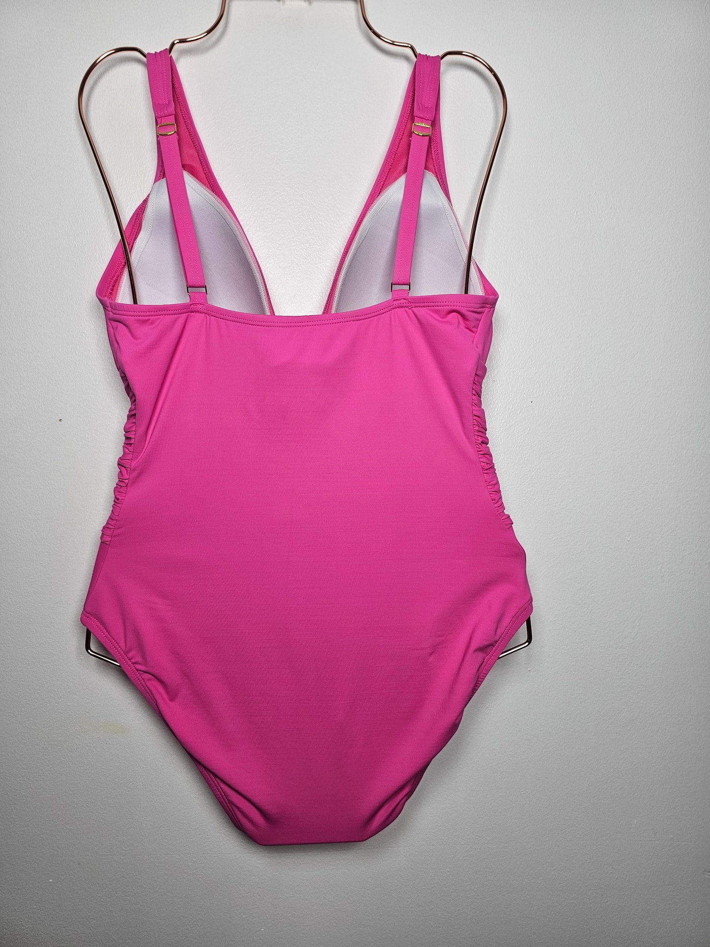 Bleu by Rod Beattie Plus Size Ruched One-Piece Pink Bling Swimsuit Size 16w, 18w, 20w, 22w