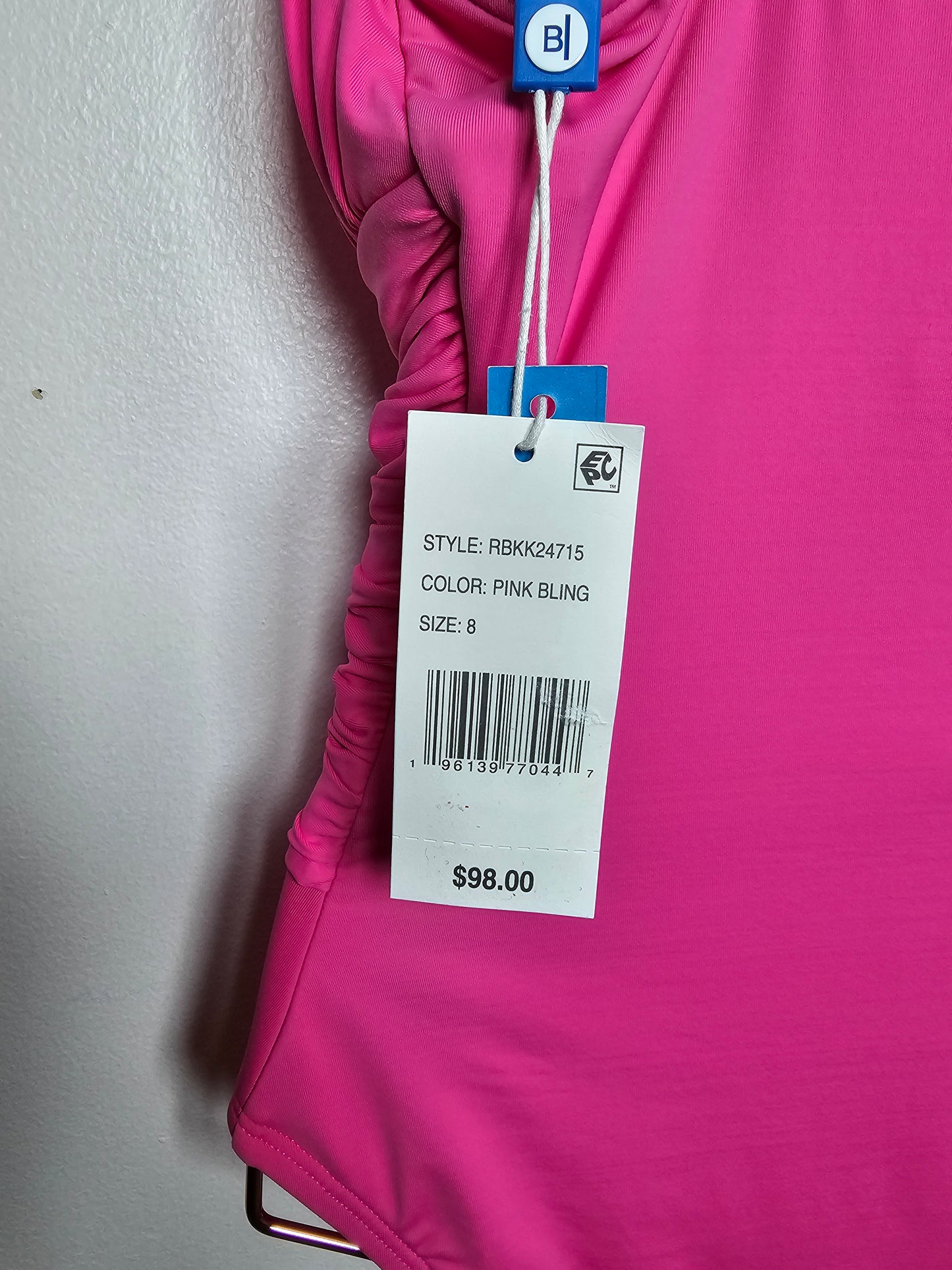 Blue by Rod Beattie Women's Cutout-Front One-Piece Pink Bling Swimsuit Size 8,10,12