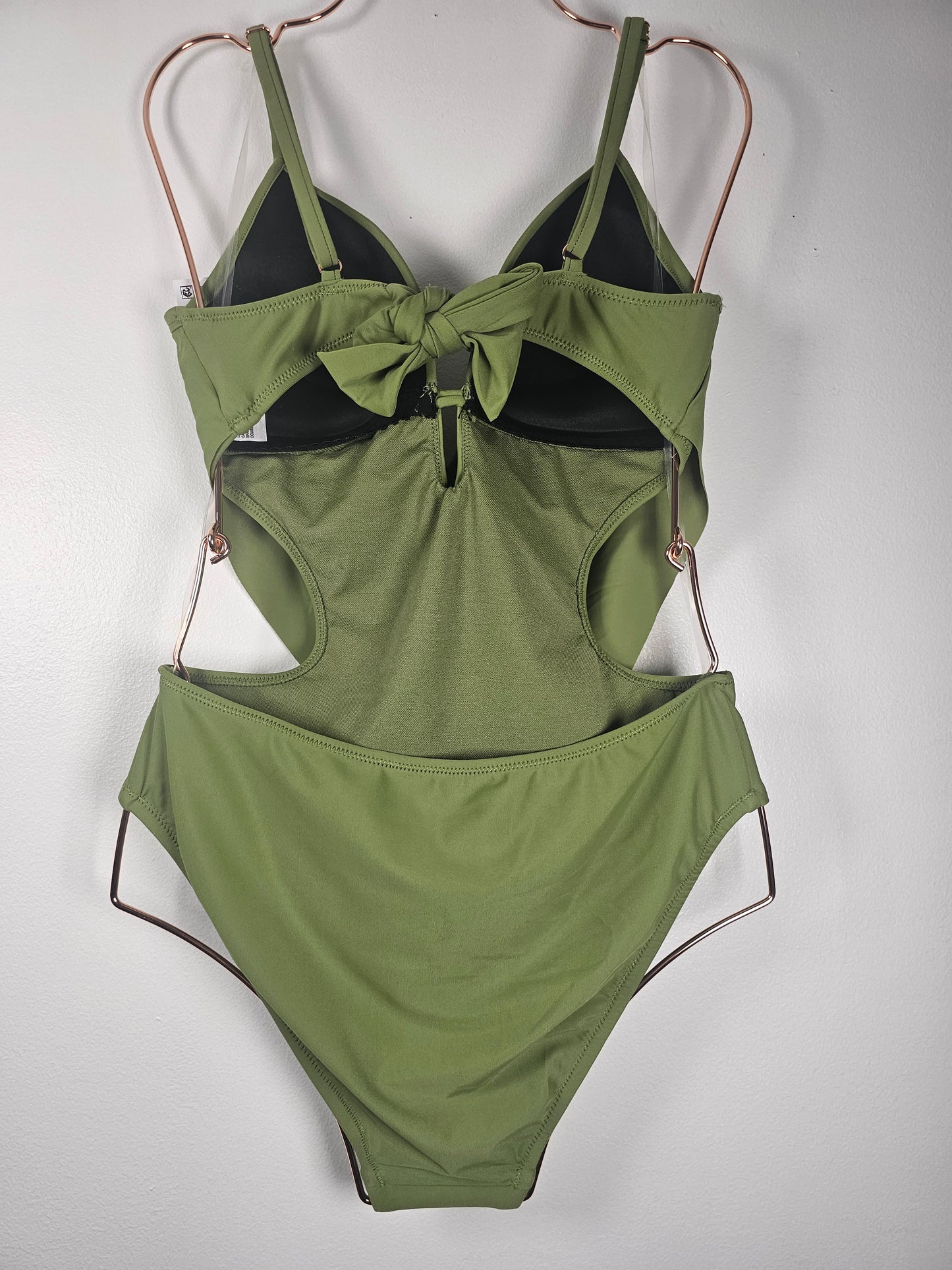 Bar III Womens Draped-Front Monokini Plant Life Size S