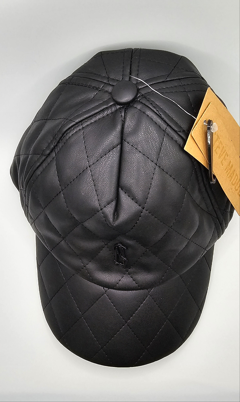 Steve Madden Women's Brita Faux Leather Hat ONE-SIZE Adjustable