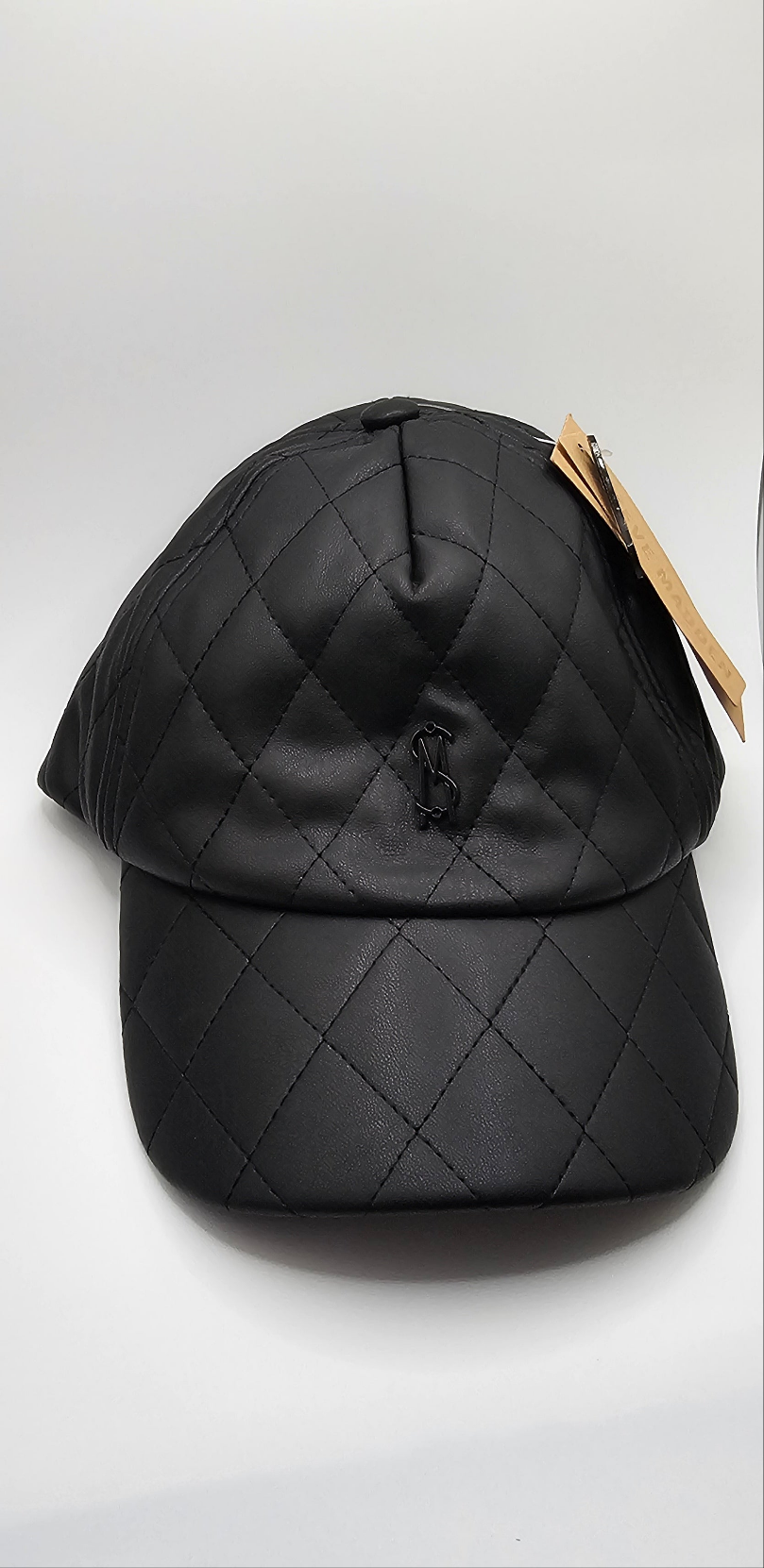 Steve Madden Women's Brita Faux Leather Hat ONE-SIZE Adjustable