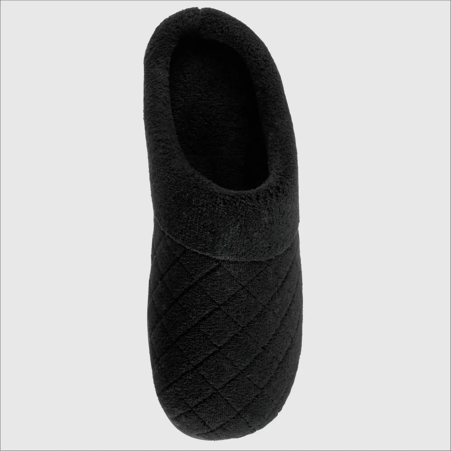 Isotoner Signature Women’s Quilted Hoodback Slippers Machine Washable – Black – Size L (8.5-9)