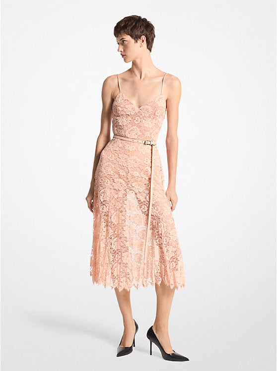 Michael Kors Women's Crushed Floral Lace Slip Dress SIZE 10