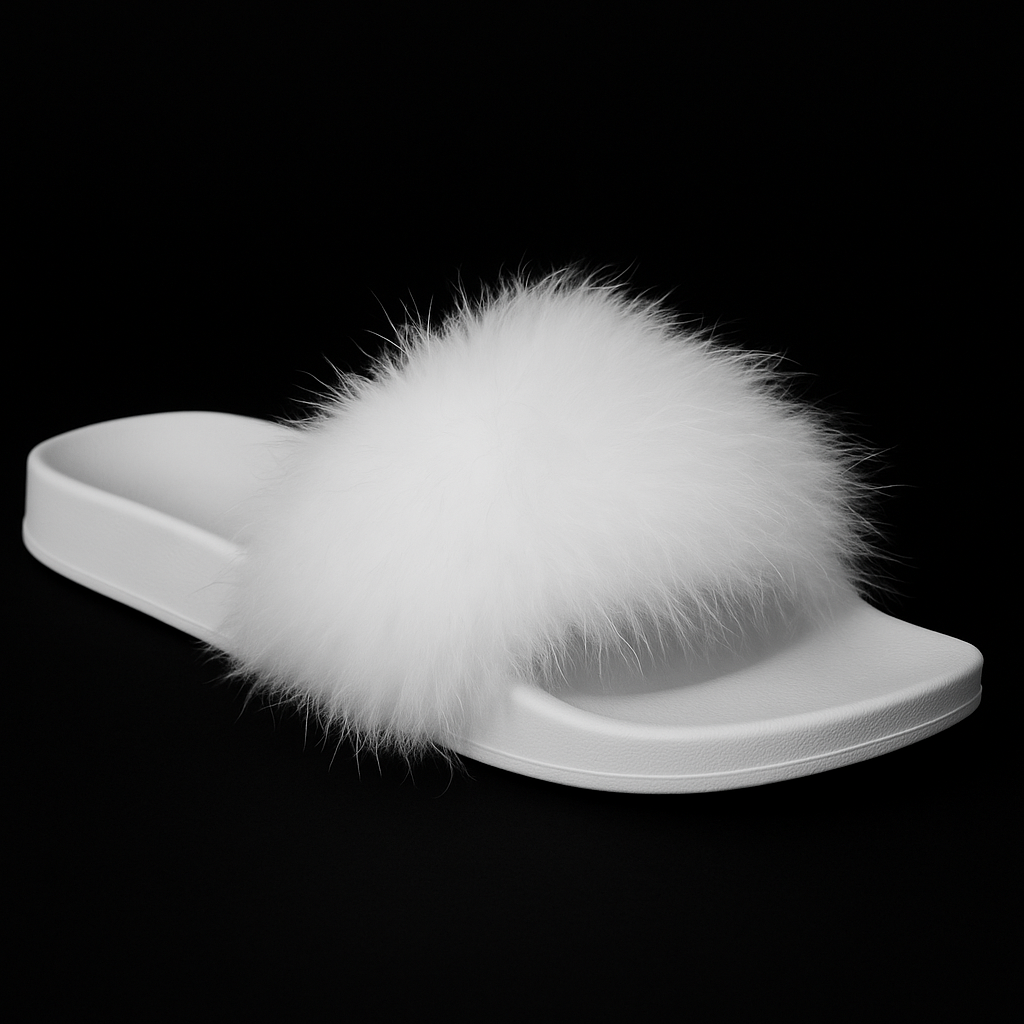 I.N.C International Concepts Women's Marabou Pool Slides - Black or White - S(5-6), XL(11-12)