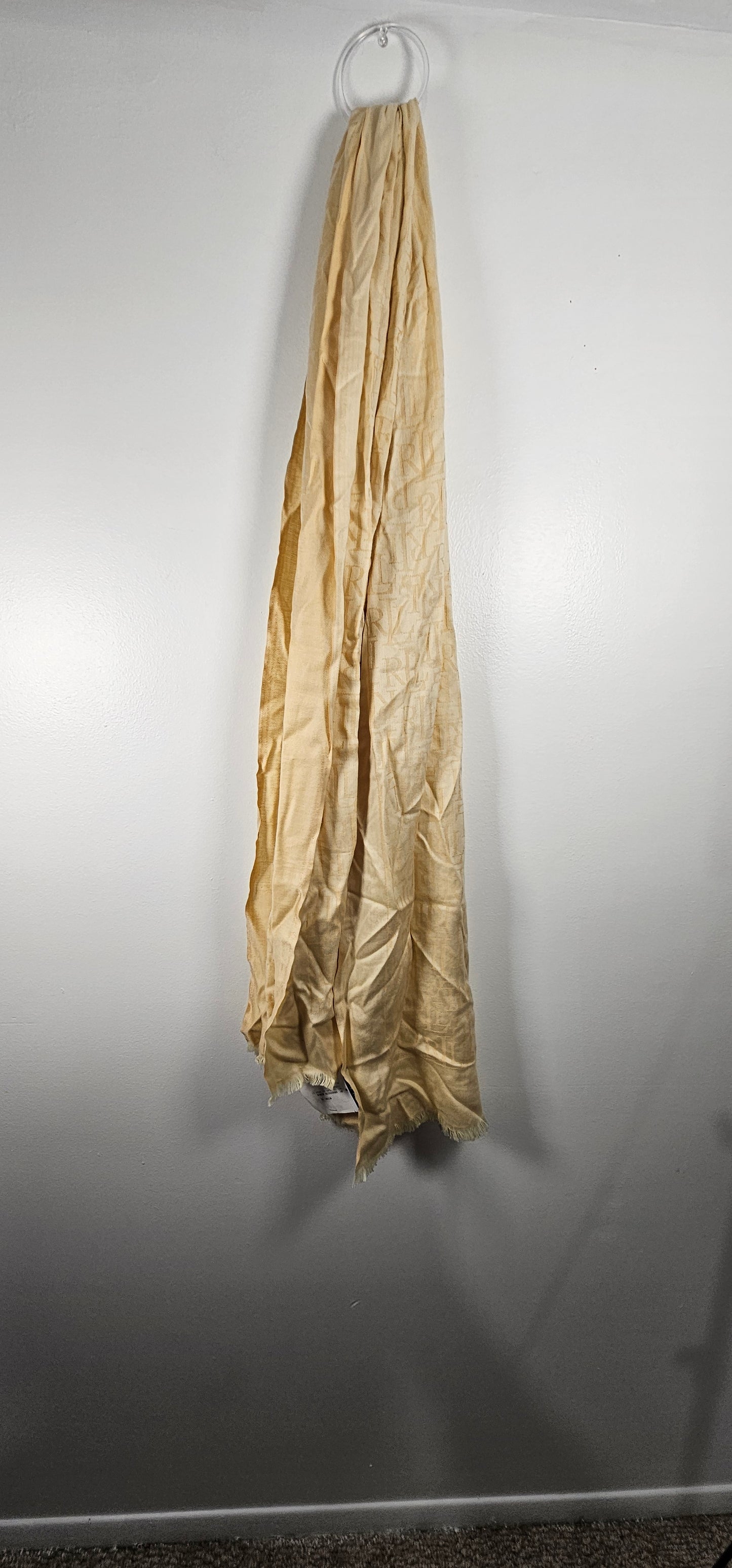 Lauren Ralph Lauren Women's Monogram Lightweight Jacquard Wrap Scarf in cream