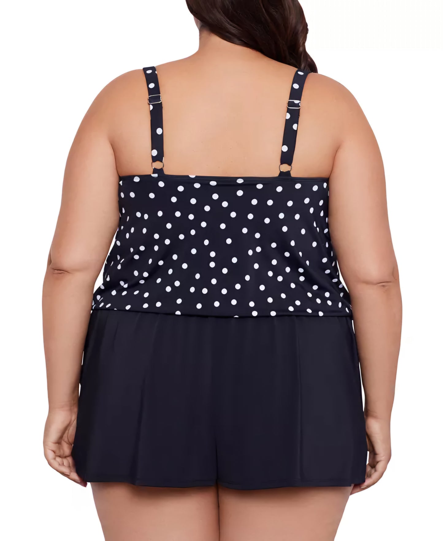 Swim Solutions Plus Size Polka Dot Swim Romper One-Piece – Size 22W