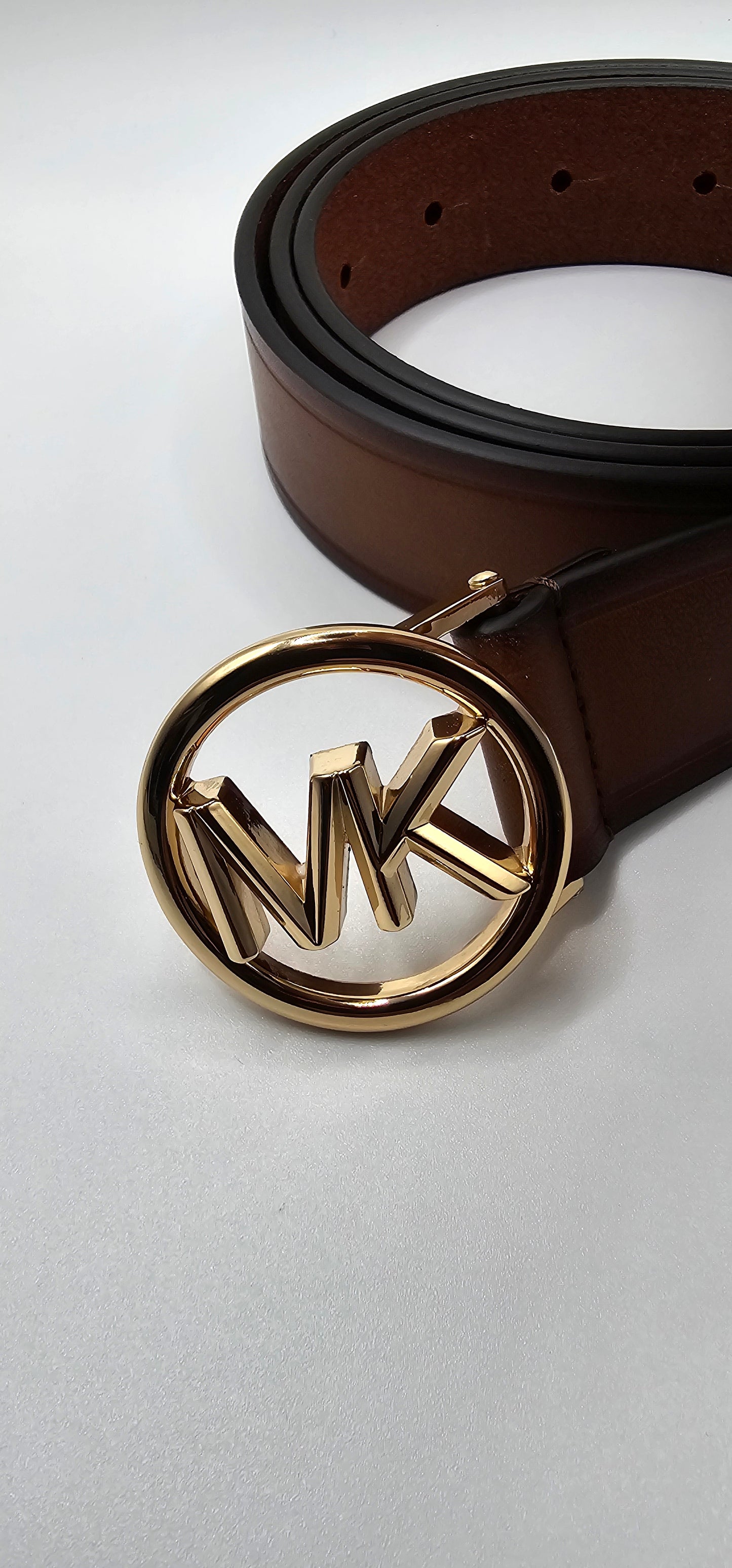 Michael Kors Women's Logo-Buckle Leather Belt - Style 559070 - Brown - Sizes S–XL
