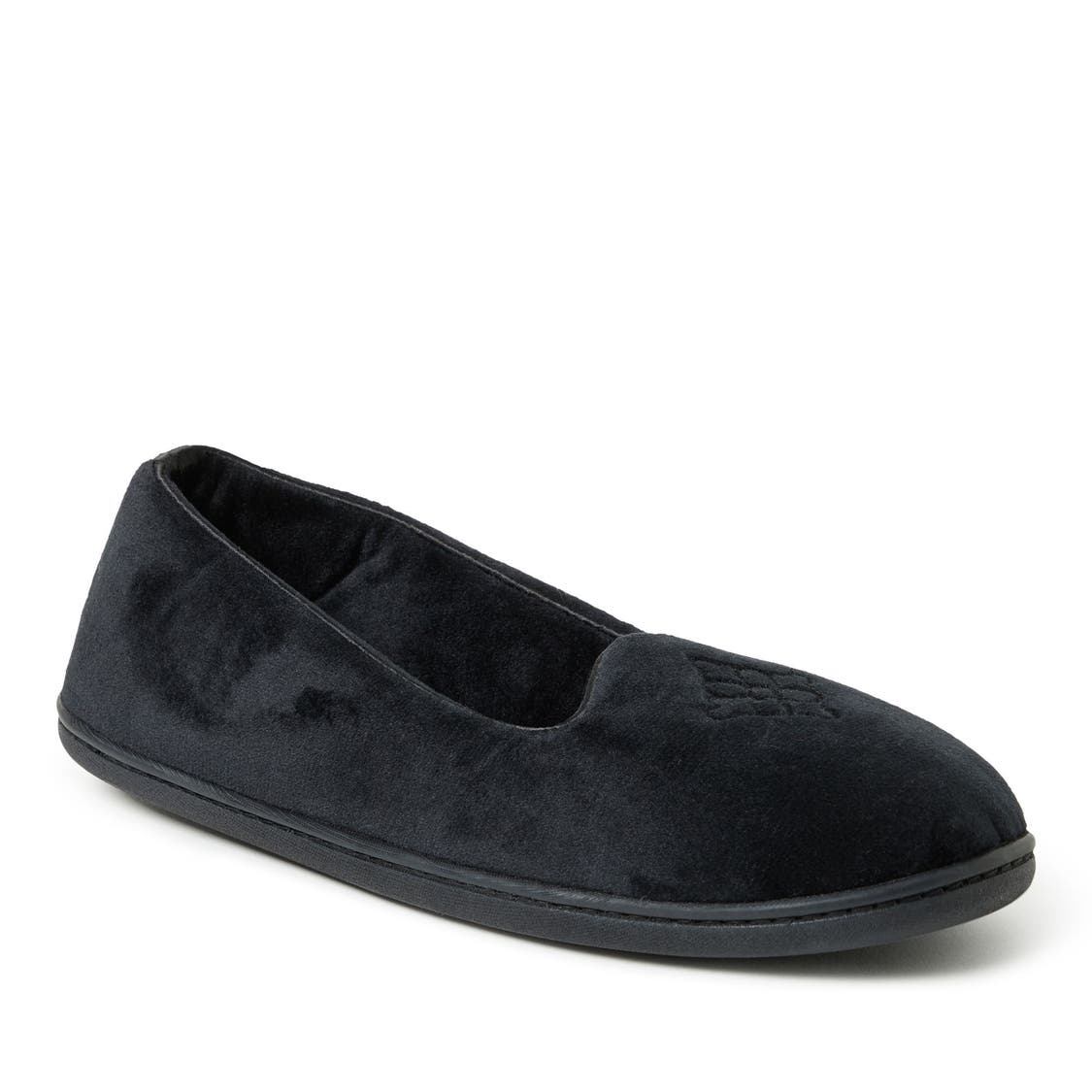 Dearfoams Rebecca Velour Microfiber Slippers Black Size Small 5-6