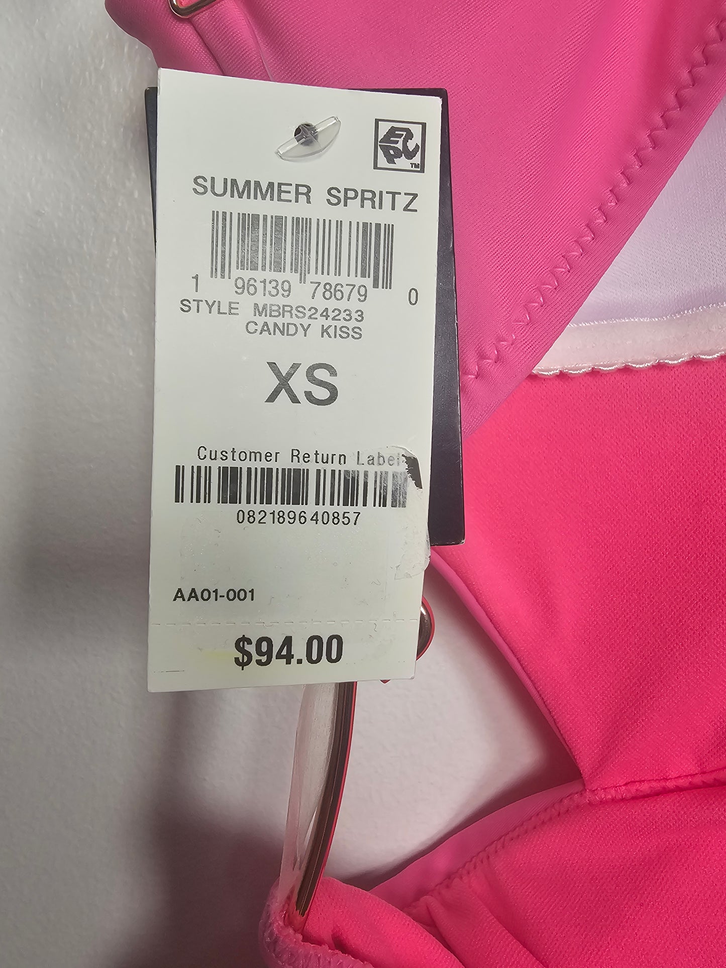 Bar III Womens Draped Monokini Swimsu Candy Kiss XS