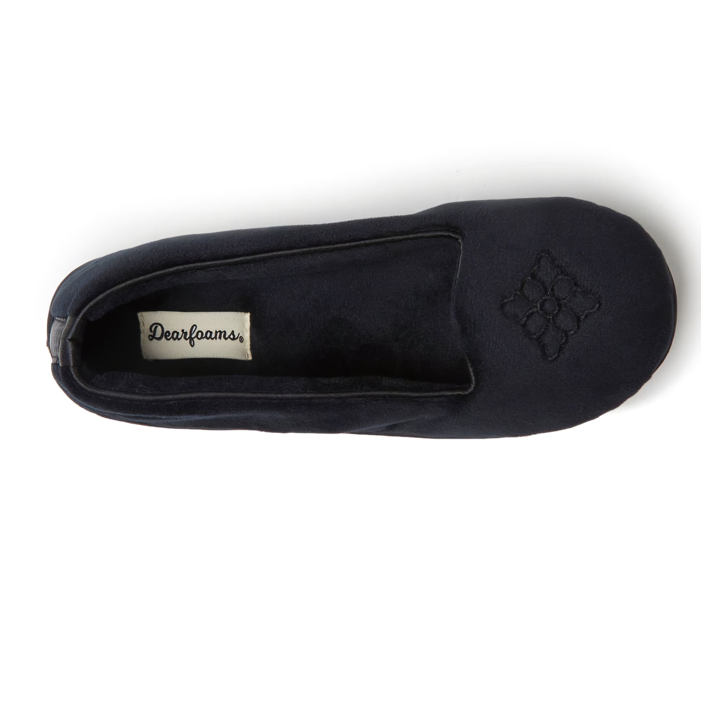 Dearfoams Rebecca Velour Microfiber Slippers Black Size Small 5-6