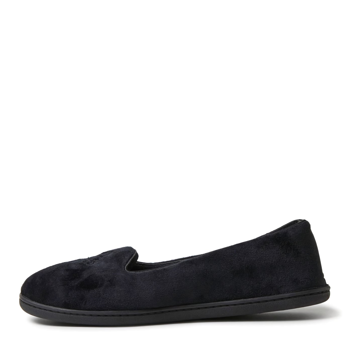 Dearfoams Rebecca Velour Microfiber Slippers Black Size Small 5-6
