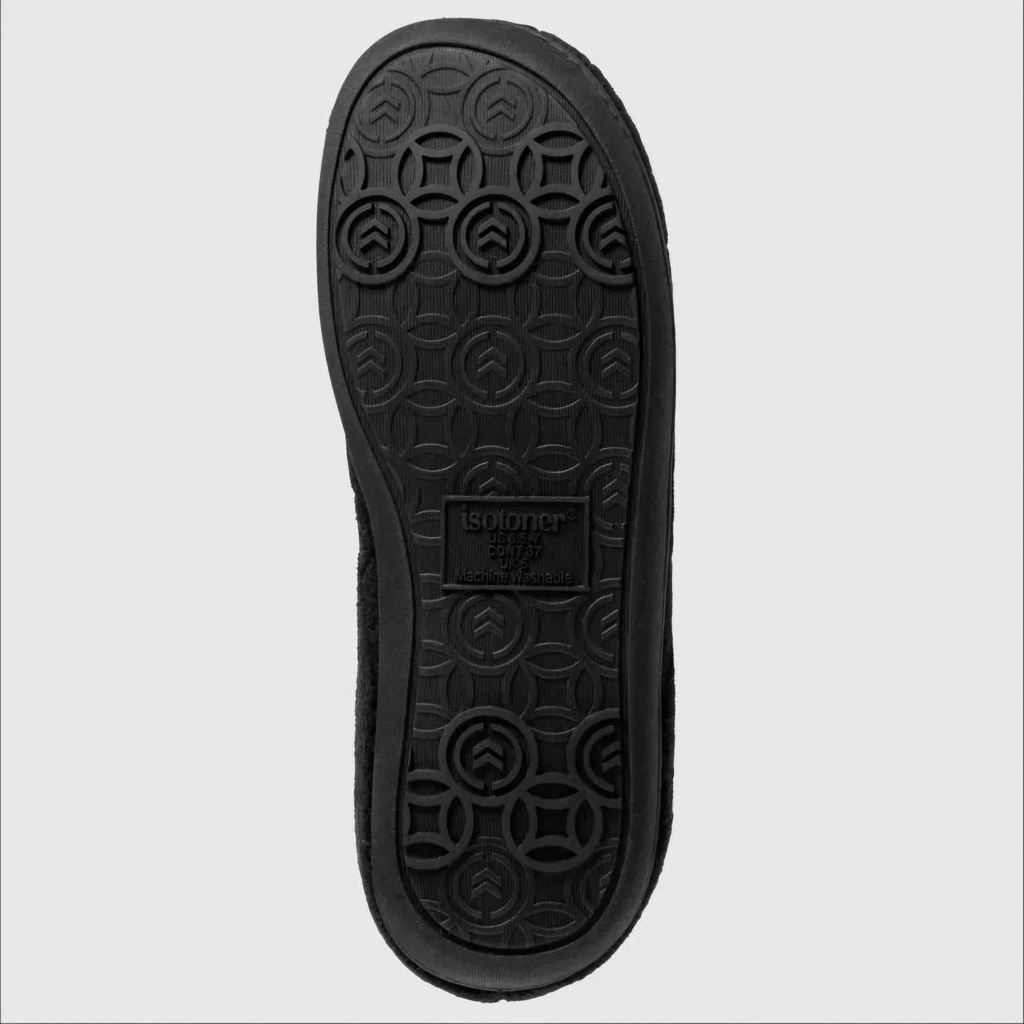 Isotoner Signature Women’s Quilted Hoodback Slippers Machine Washable – Black – Size L (8.5-9)
