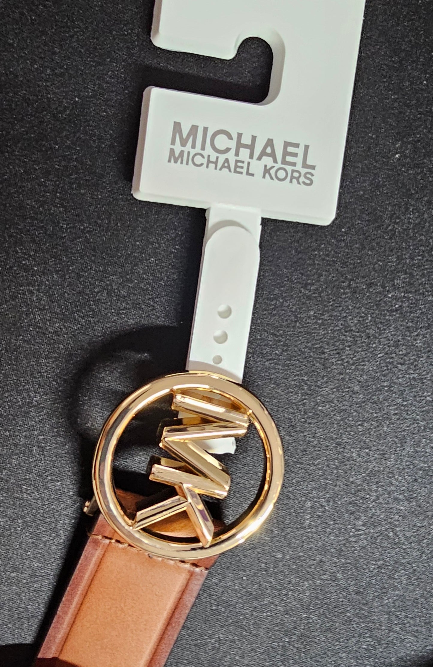 Michael Kors Women's Logo-Buckle Leather Belt - Style 559070 - Brown - Sizes S–XL