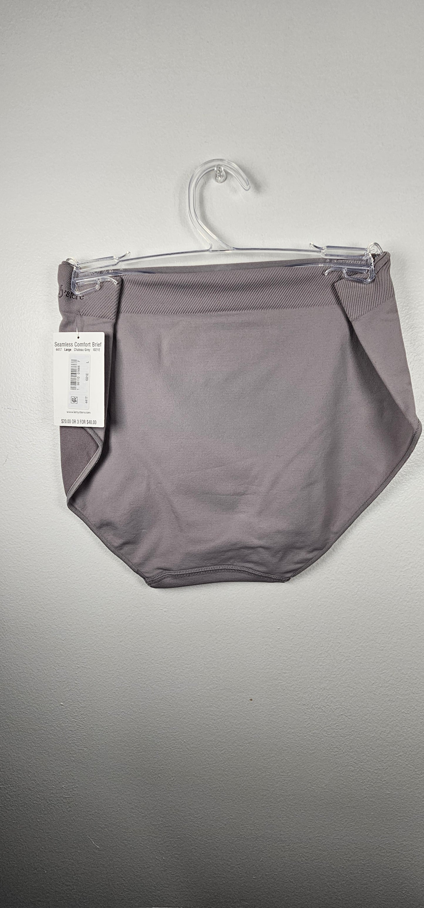 Le Mystère Seamless Comfort Brief & Hi-Cut Panty – Grey/Purple Sizes S, L, XL