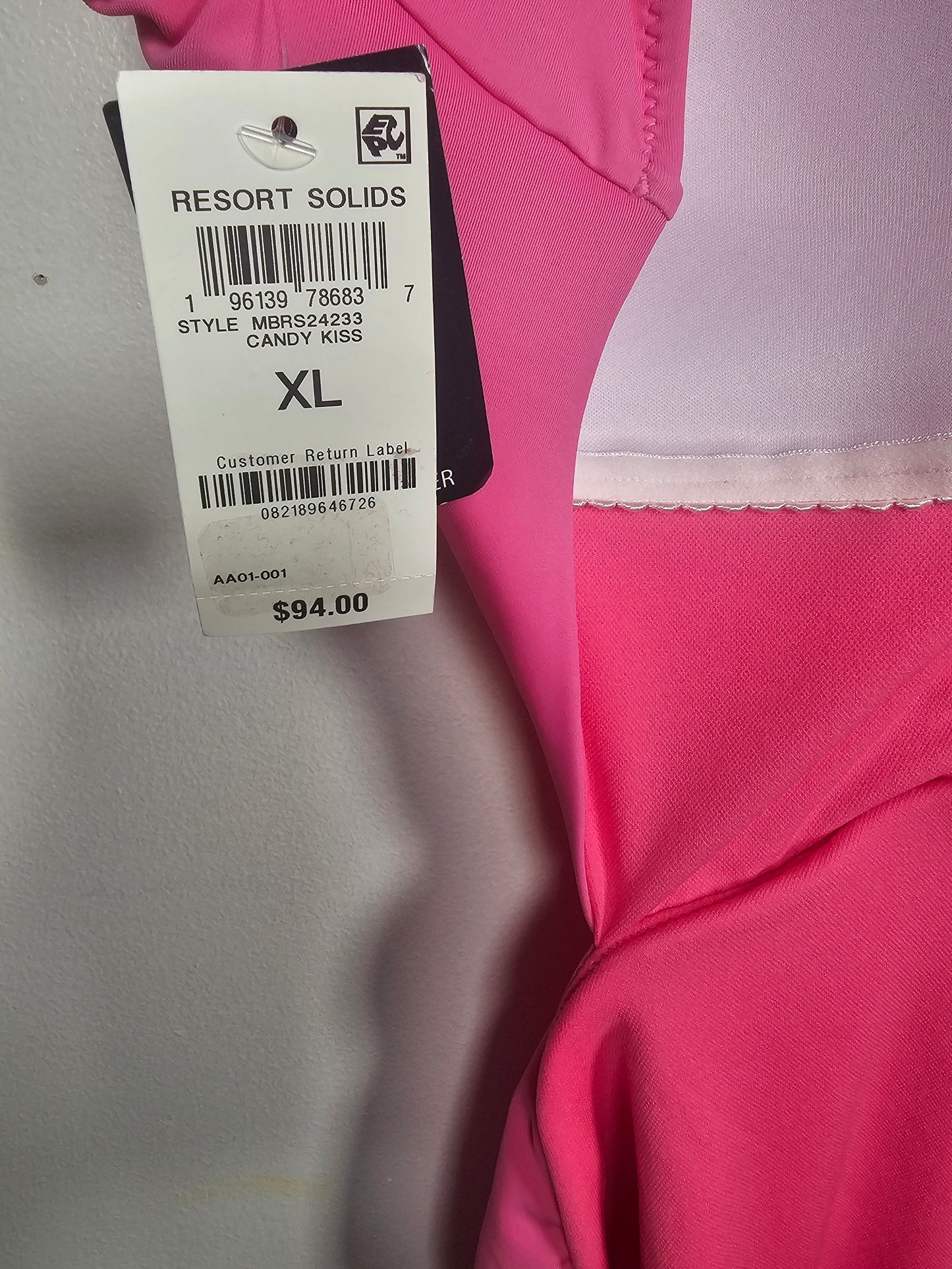 Bar III Womens Draped Monokini Swimsu Candy Kiss XL