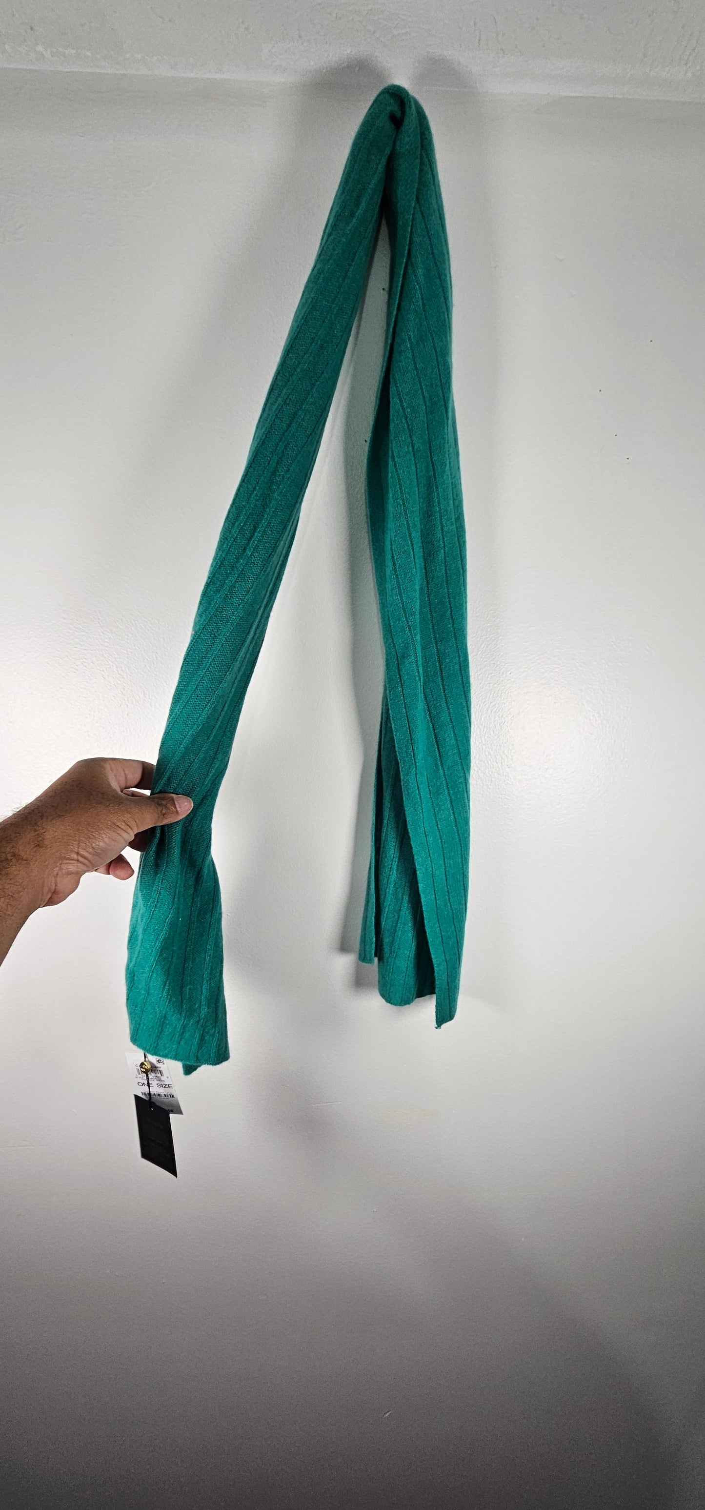 Charter Club 100% Cashmere Women Peacock Green Scarf ONE-SIZE