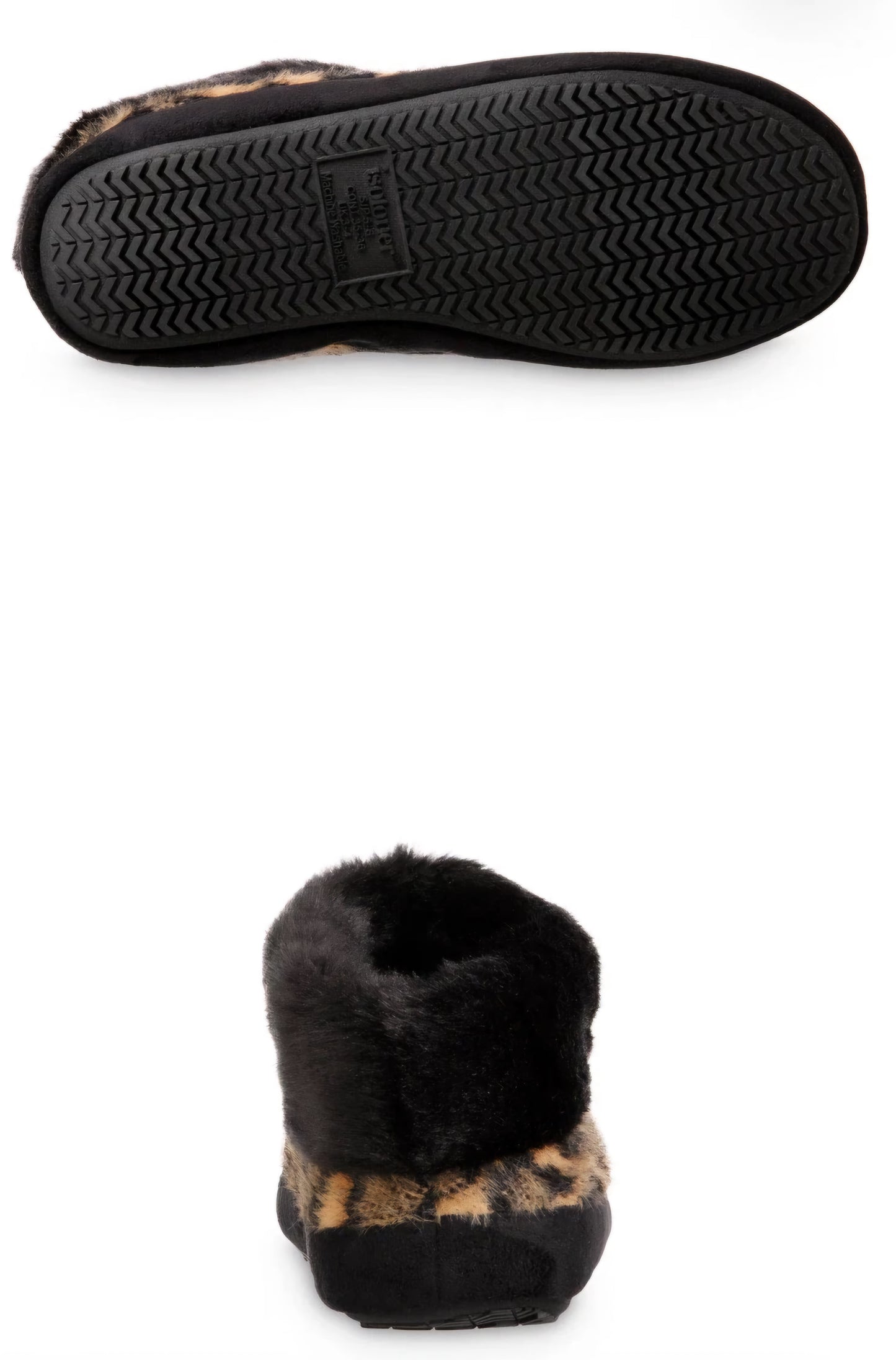 Isotoner Women’s ECO Comfort Memory Foam Boot Slippers – Cheetah – Size M (6.5–7.5)