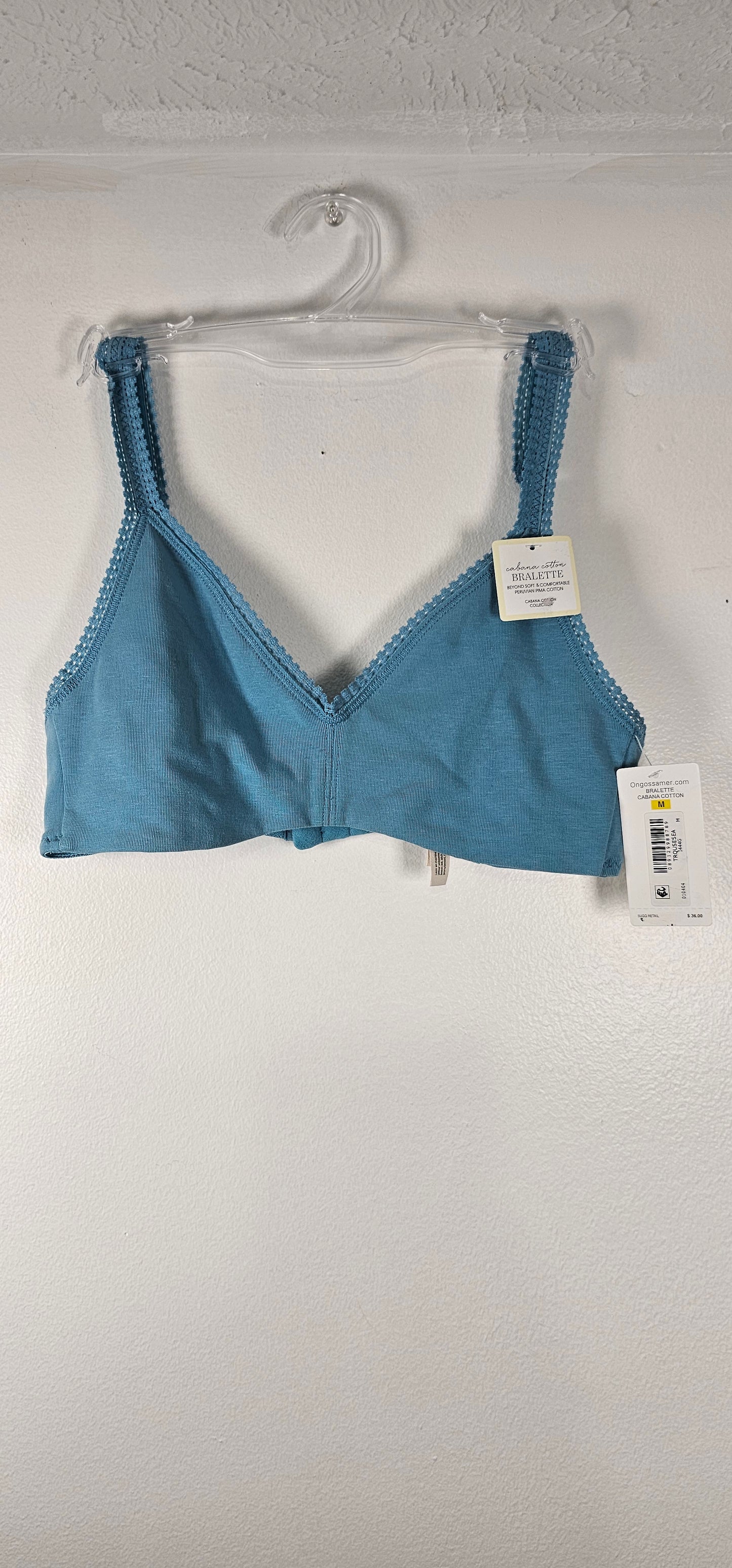 On Gossamer Cabana Cotton Blend Stretch Bralettes MULTIPLE SIZES & COLORS