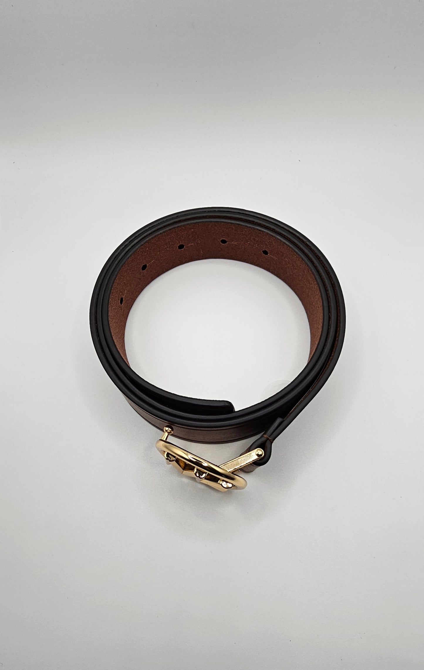 Michael Kors Women's Logo-Buckle Leather Belt - Style 559070 - Brown - Sizes S–XL
