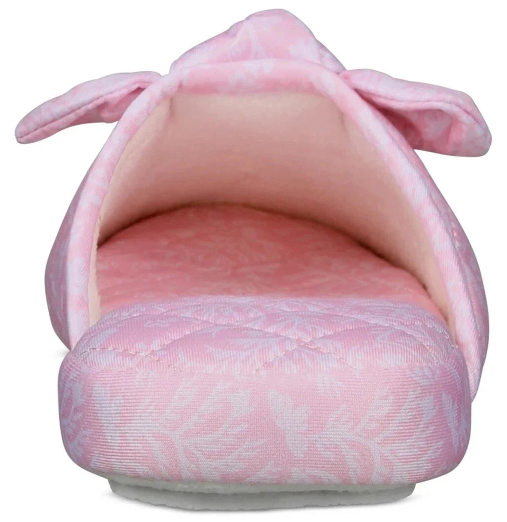 Charter Club Women's Bow-Top Quilted Slippers – Pink | Size M,L,XL