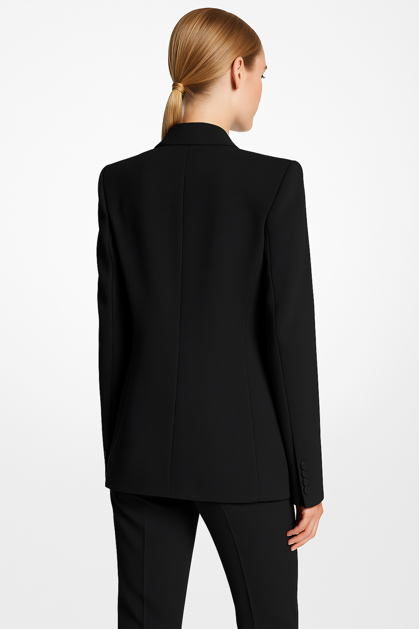 2290 Michael Kors Women Black Georginia Double Crepe Blazer Jacker Size 8