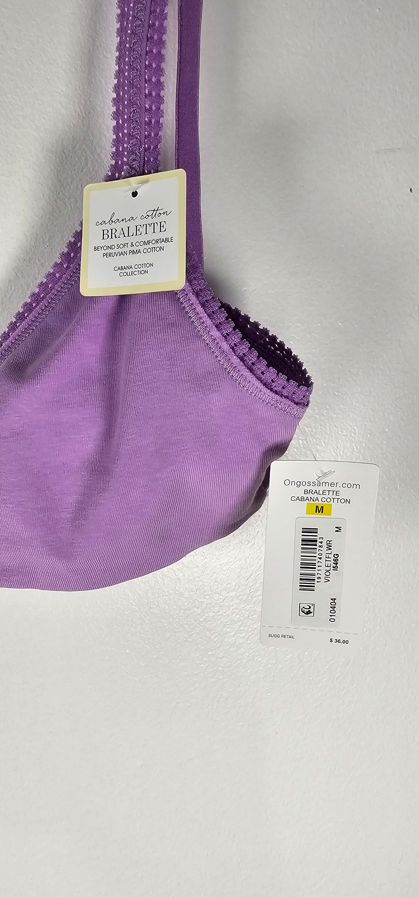 On Gossamer Cabana Cotton Blend Stretch Bralettes MULTIPLE SIZES & COLORS