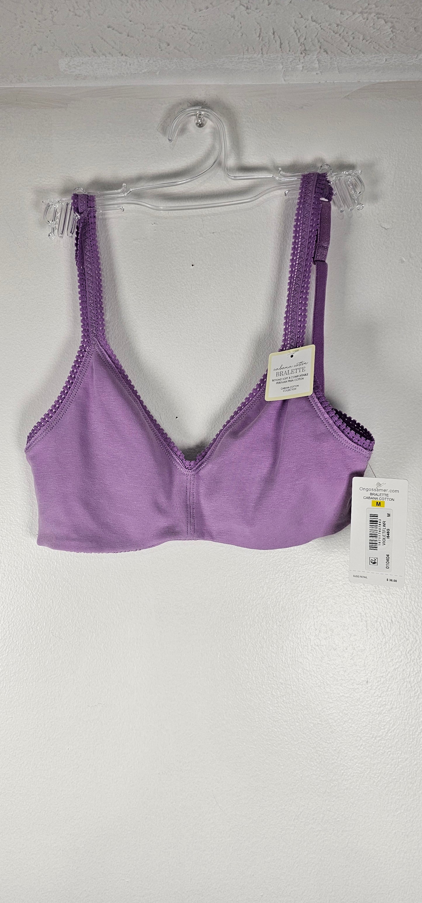 On Gossamer Cabana Cotton Blend Stretch Bralettes MULTIPLE SIZES & COLORS