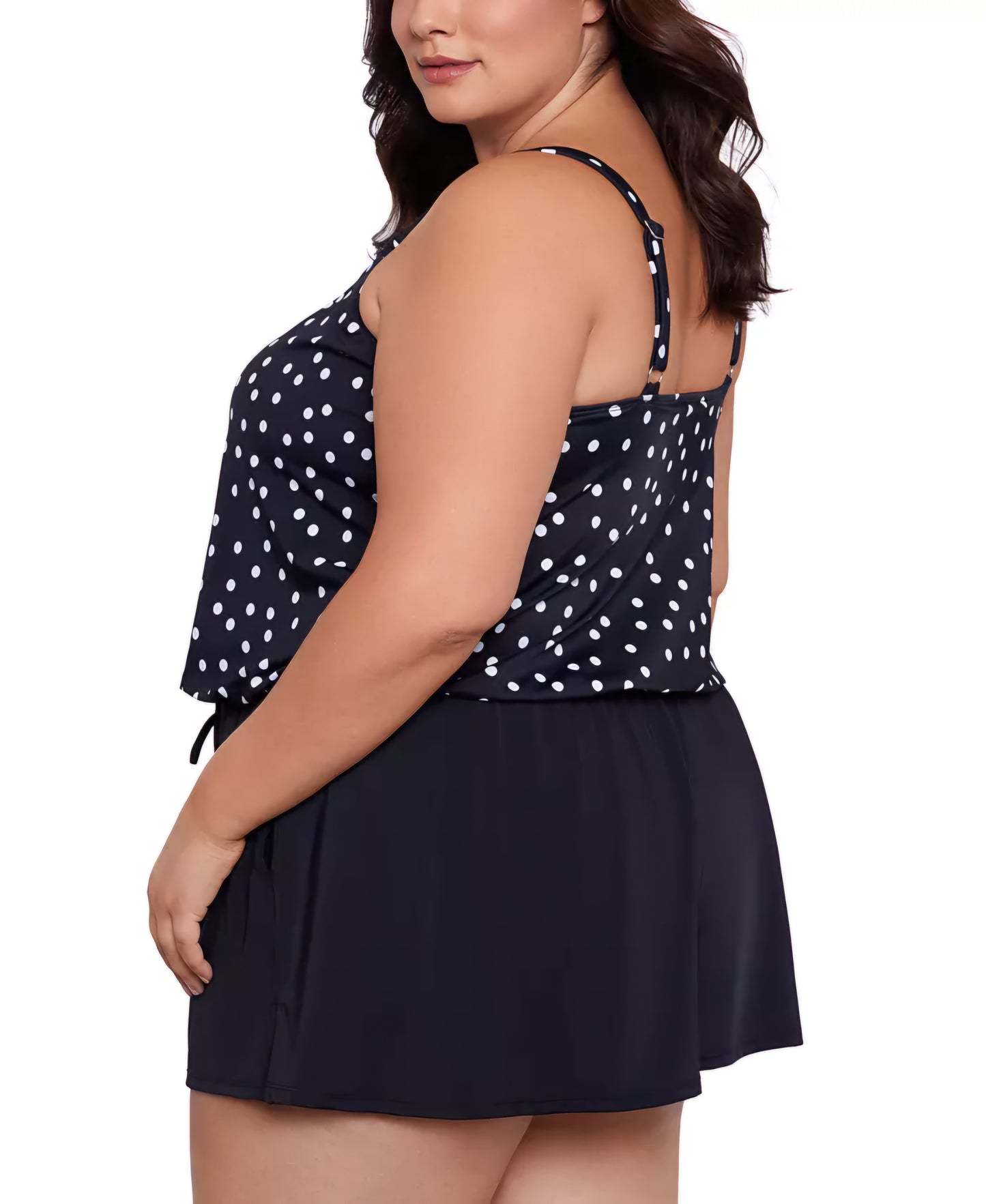 Swim Solutions Plus Size Polka Dot Swim Romper One-Piece – Size 22W