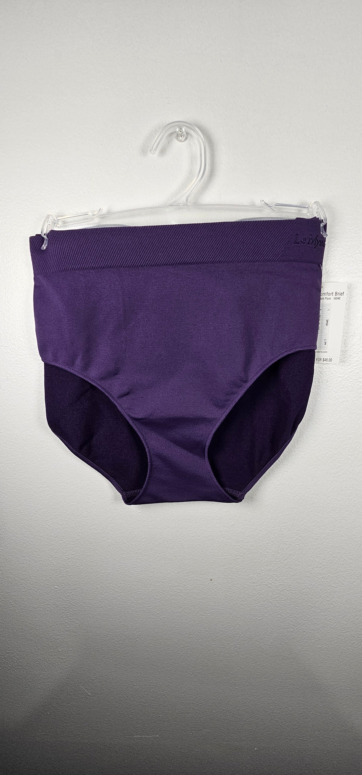 Le Mystère Seamless Comfort Brief & Hi-Cut Panty – Grey/Purple Sizes S, L, XL