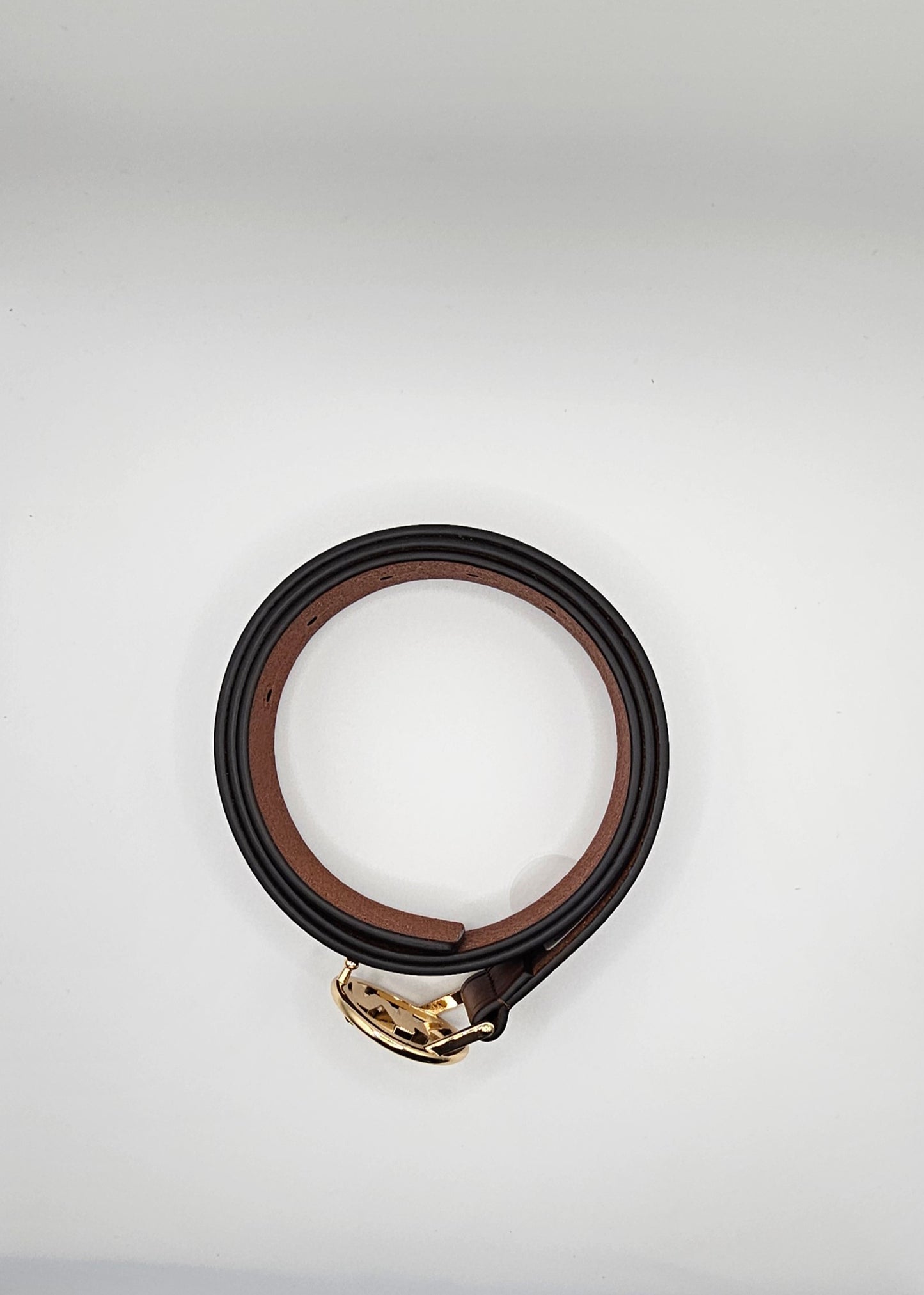 Michael Kors Women's Logo-Buckle Leather Belt - Style 559070 - Brown - Sizes S–XL