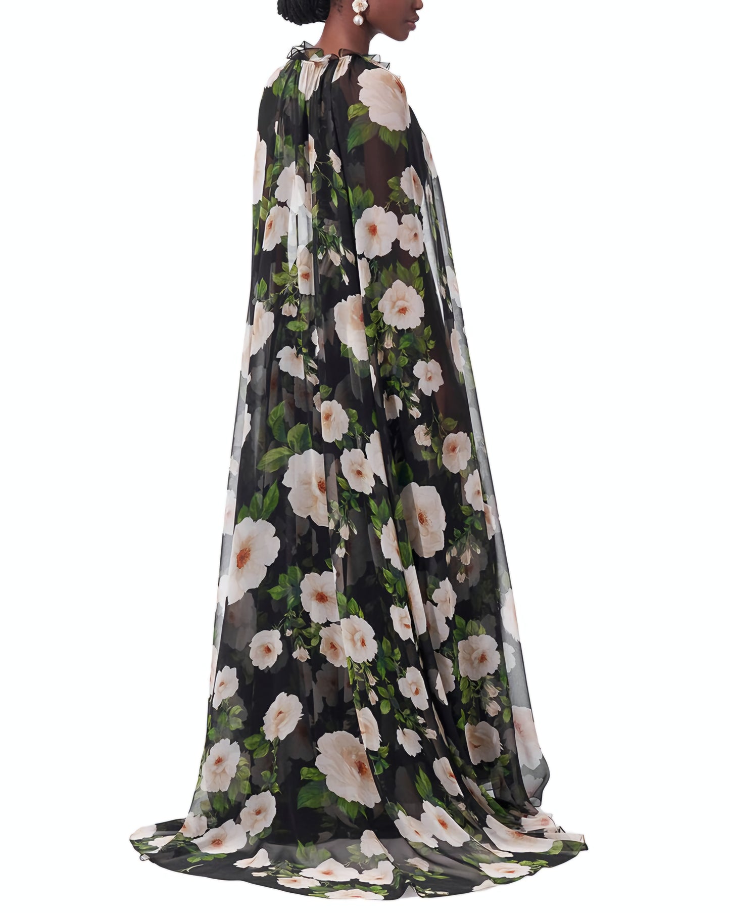 CAROLINA HERRERA Women's Halter Neck Bias Gown With Detached Cape SIZE 10