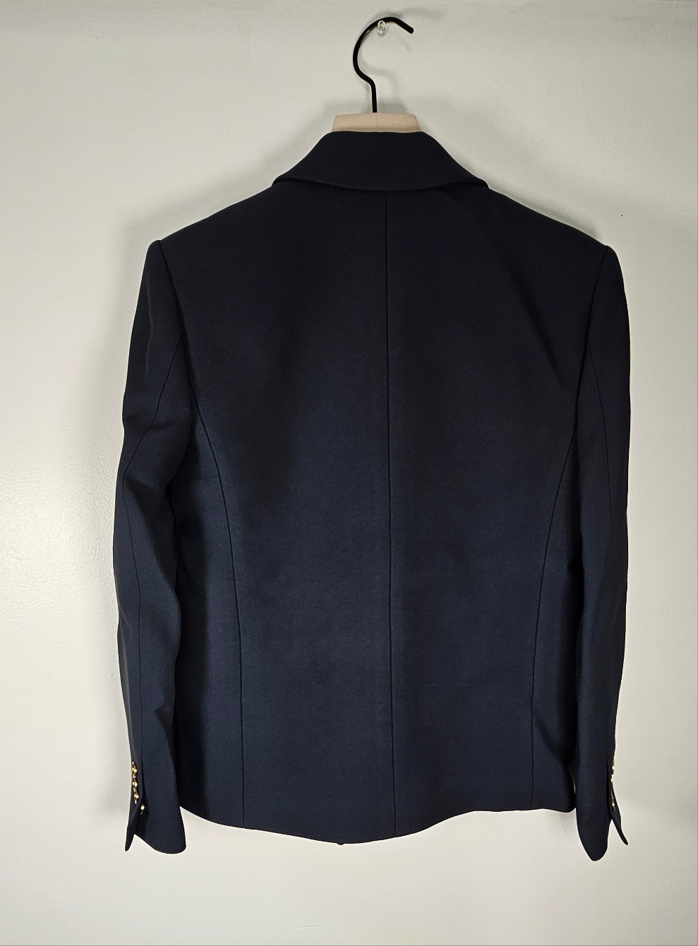$2190 Michael Kors Women Crepe Sablé Cropped Boyfriend Jacket Dark Blue Size 2