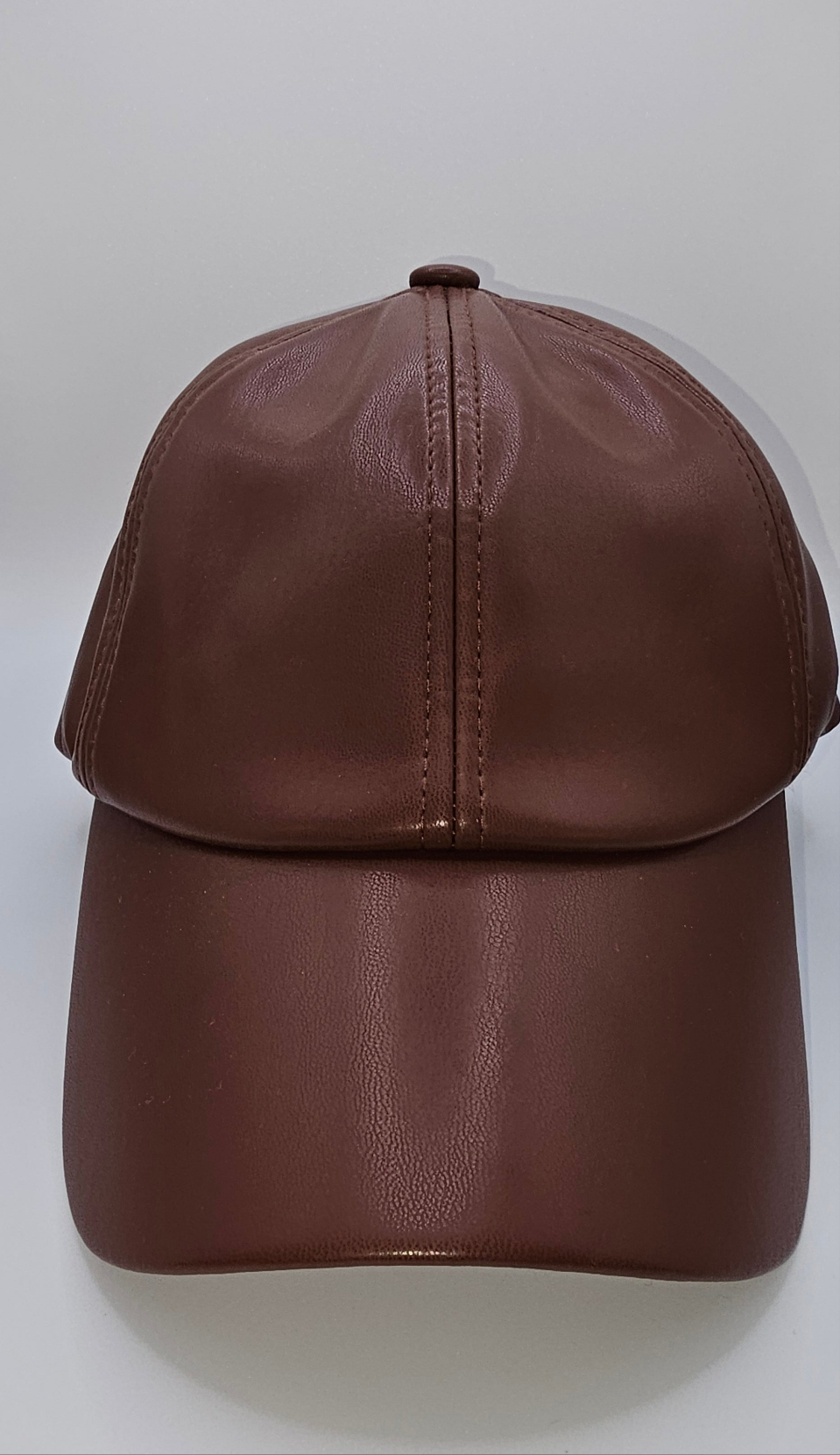 Faux Leather Baseball Cap One Size Adjustable Walnut Lele Sadoughi