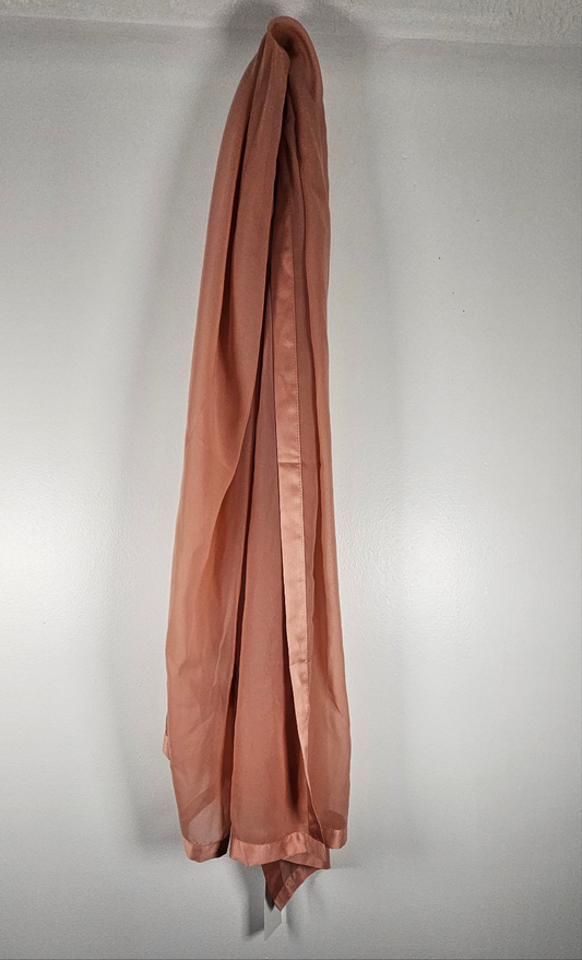 Calvin Klein Satin Trim Chiffon  Evening Wrap One Size Desert Rose