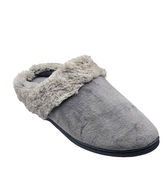 Isotoner Signature Women's Fleece-Trim Velour Hoodback Ash Grey Size 9.5-10