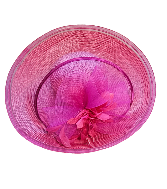 Bellissima Millinery Collection Women's Wide Striped-Brim Dressy Hat 100% Polypropylene Adjustable  Strap One Size