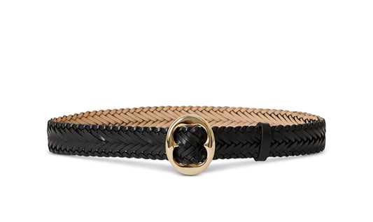 B-Low The Belt Kizzy Braid Leather Belt – Black & Natural