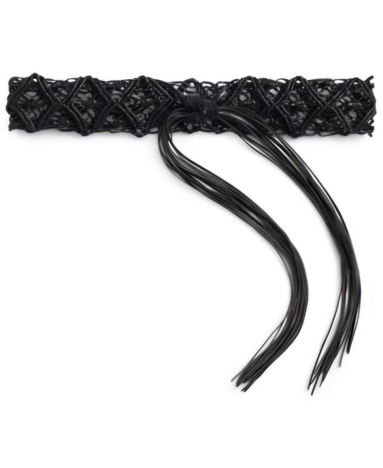 Ralph Lauren Women's Black Leather Macramé Wide Belt – Size S – Resort Collection
