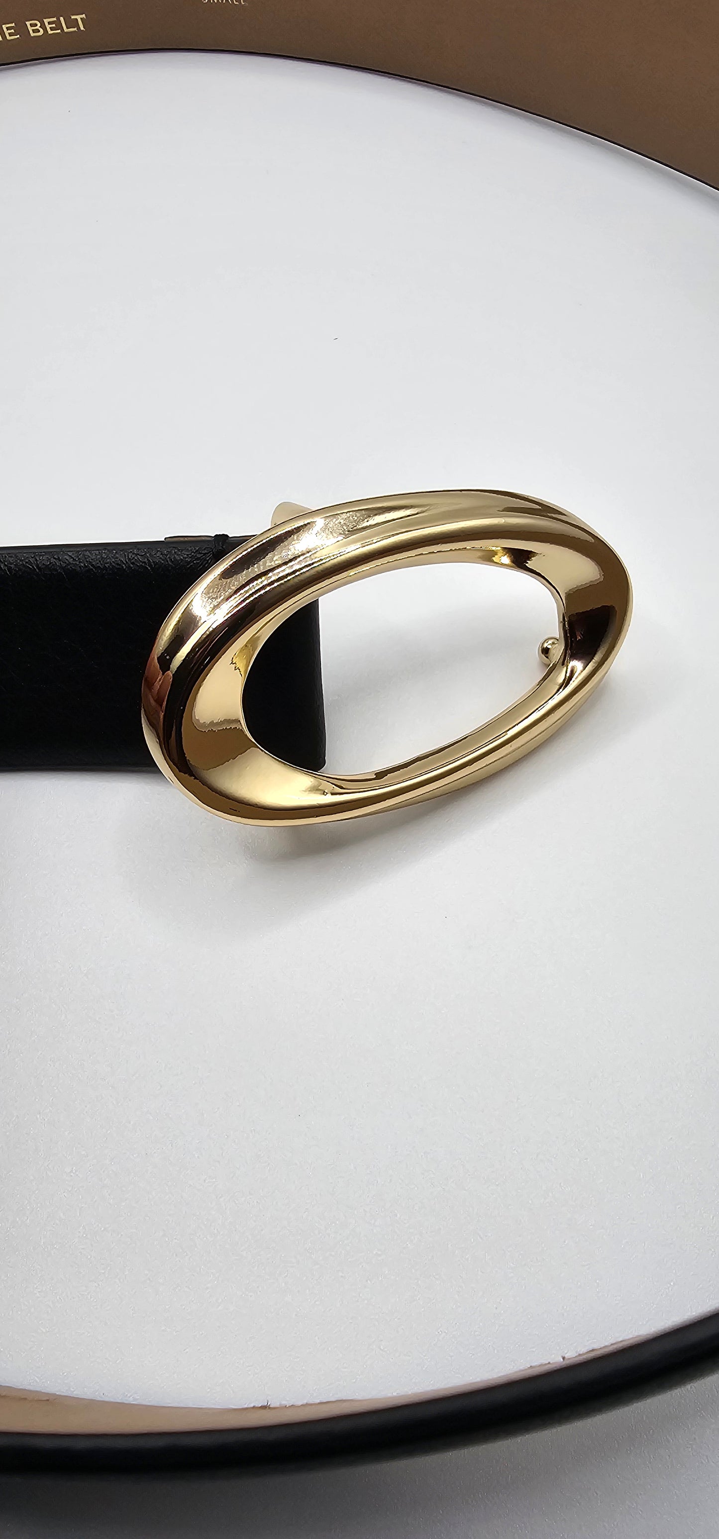 B-Low The Belt Gracie Women's Leather Belt – Black with Gold Oval Buckle XL