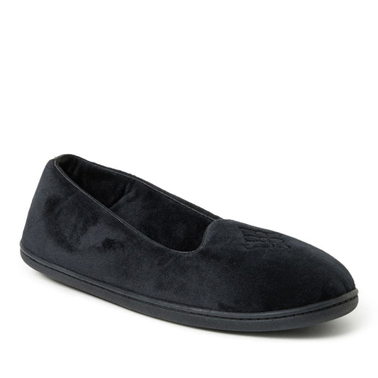 Dearfoams Rebecca Velour Microfiber Slippers Black Size Small 5-6