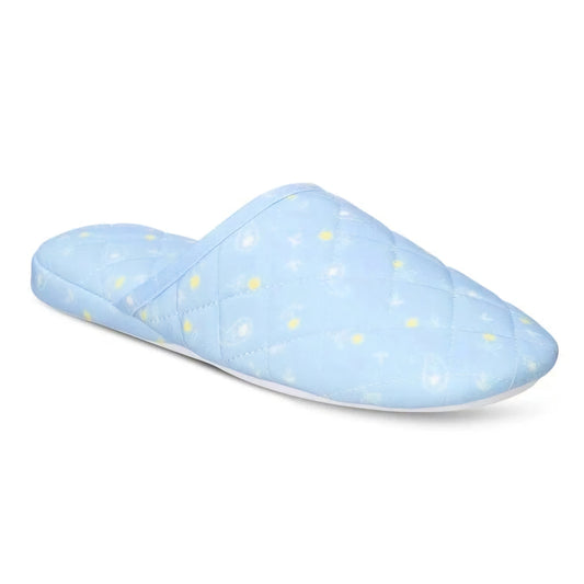 Charter Club Women's Quilted Paisley Floral Slippers – Blue – Size M (7-8)