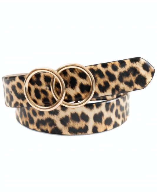 I.N.C International Concepts Women's Double Circle Leopard Belt – Sizes L & XL – Style INB1221007