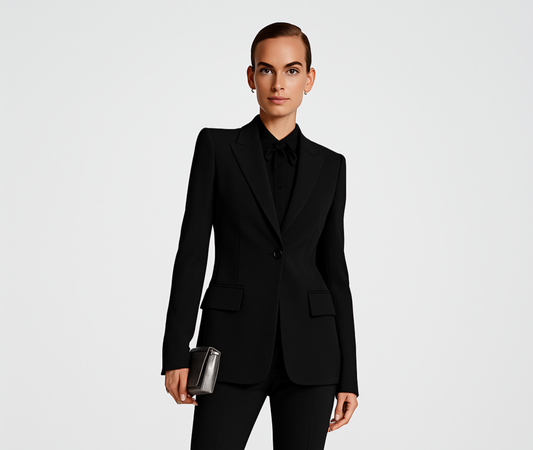 2290 Michael Kors Women Black Georginia Double Crepe Blazer Jacker Size 8