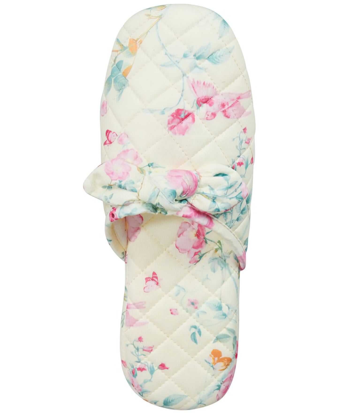 Charter Club Women’s Butterfly Floral Slippers – Yellow| Size S(6-7), M(7-8)