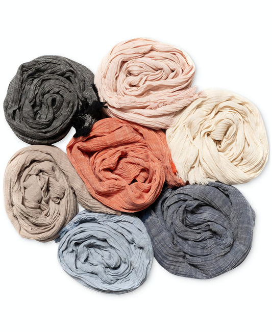 Style & Co Women's Textured Linen-Look Scarf ONE-SIZE Medium Red, Navy Blue, Blush